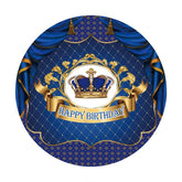 Marine Und Gold Krone Kreis Glücklich Geburtstag Hintergrund